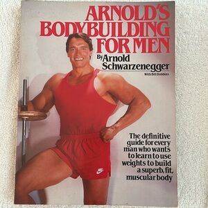 ARNOLD’S BODYBUILDING FOR MEN ~ by Arnold Schwarzenegger. VTG BOOK